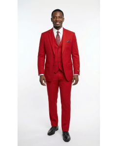 Zacchi Men's Fashion 3 Piece Poplin Suit - Big and Tall Sizes