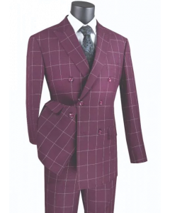 CCO Men's Outlet 2 Piece Modern Fit Suit - Windowpane