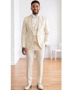 Off White Tuxedo for Men Double Breasted Vest