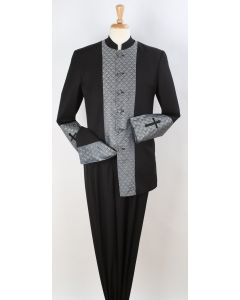 Apollo King Men's Outlet 2pc Nehru Style Suit - Pastor Church Suit