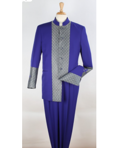 Apollo King Men's Outlet 2pc Nehru Style Suit - Pastor Church Suit
