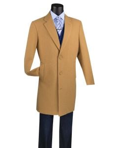 Vinci Men's Outlet 3/4 Length Top Coat - Cashmere Blend