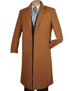 Vinci Men's Full Length Top Coat - Cashmere Blend