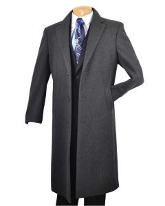 Vinci Men's Outlet Full Length Top Coat - Cashmere Blend