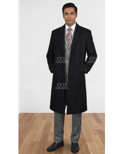 Black Wool Coat Mens Coat Notch Lapel