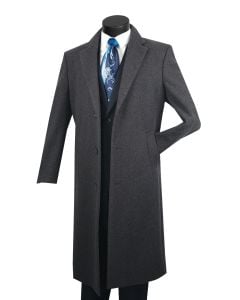 Vinci Men's Full Length Top Coat - Cashmere Blend