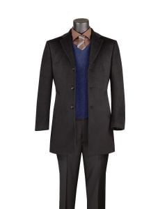 Black Mens Car Coat Top Coats For Men Wool Blend Jackets