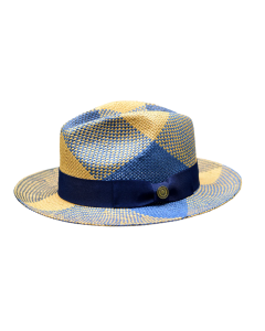 Bruno Capelo Men's Fedora Style Straw Hat - Two Tone Weave