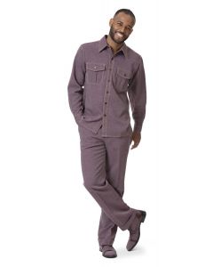 Montique Men's 2 Piece Long Sleeve Walking Suit - Light Accents