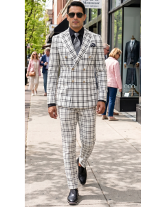 White Suit Mens Double Breasted Suits