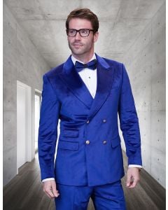 Statement Men's 2 Piece Velvet Fashion Suit - Solid Color