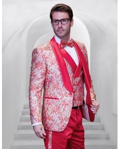 Statement Men's 3 Piece Modern Fit Tuxedo - Tone on Tone