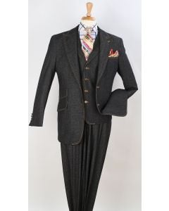 Royal Diamond Men's 3 Piece Fashion Suit - 100% Cotton Denim
