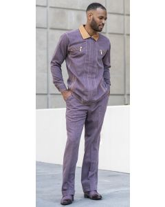 Montique Men's 2 Piece Long Sleeve Walking Suit - Zipper Pockets