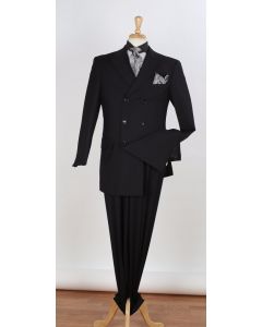 Apollo King Men's 2pc Double Breasted Outlet Suit - Wide Peak Lapel