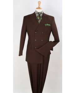 Apollo King Men's 2pc Double Breasted Outlet Suit - Wide Peak Lapel