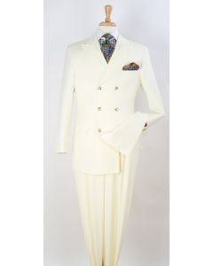 Apollo King Men's 2pc Double Breasted Outlet Suit - Wide Peak Lapel