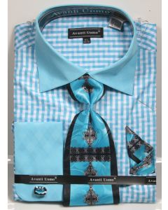 Avanti Uomo Men's French Cuff Shirt Set - Stylish Two Tone