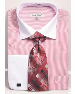 Avanti Uomo Men's French Cuff Shirt Set - Pinstripe