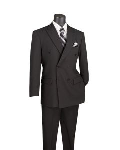 Vinci Men's 2 Piece Poplin Double Breasted Outlet Solid Suit