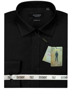 Statement Men's Outlet Long Sleeve 100% Cotton Shirt - Pin Dot