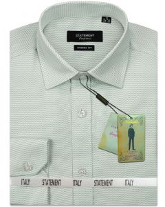 Statement Men's Outlet Long Sleeve 100% Cotton Shirt - Pin Dot