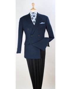 Apollo King Men's 100% Wool Sport Coat - Fashion Double Breasted