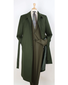 Black Diamond Men's Outlet Full Length Duster Coat - Wide Fashion Lapel