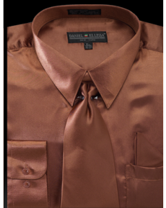 Copper Satin Dress Shirt