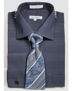 Daniel Ellissa Men's French Cuff Shirt Set - Stylish Mini Dot