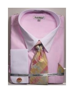 Daniel Ellissa Men's French Cuff Shirt Set - Pastel Colors