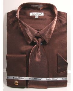 Daniel Ellissa Men's French Cuff Shirt Set - Metallic Velvet