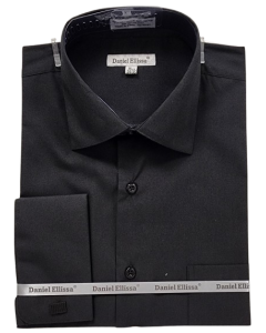 Daniel Ellissa Men's French Cuff Dress Shirt - Solid Color