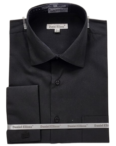 Daniel Ellissa Men's Outlet French Cuff Dress Shirt - Solid Color