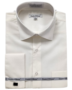 Daniel Ellissa Men's Outlet French Cuff Dress Shirt - Solid Color