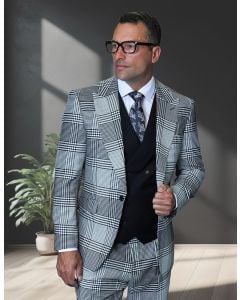 Black Suit Three Piece Suits Men's Suits Peak Lapel