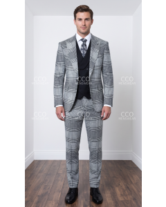 Black Suit Three Piece Suits Men's Suits Peak Lapel