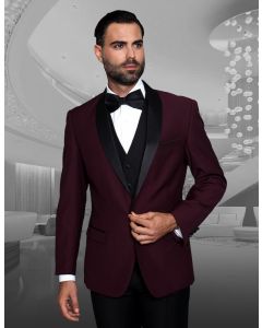 Statement Men's Outlet 3 Piece Wool Tuxedo - Stylish Accents