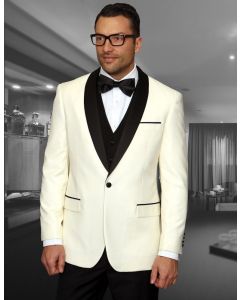 Statement Men's 3 Piece Wool Tuxedo - Stylish Accents