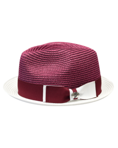 Bruno Capelo Men's Fedora Style Straw Hat - White Accents