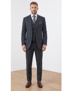 Black Suits Mens 3 Piece Wool Suit Notched Lapel