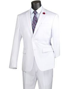 Vinci Men's 2 Piece Wool Feel Executive Suit - with Adjustable Waistband