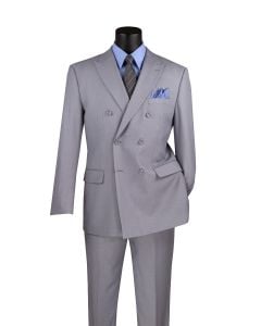 Vinci Men's 2 Piece Double Breasted Suit - Adjustable Waistband 