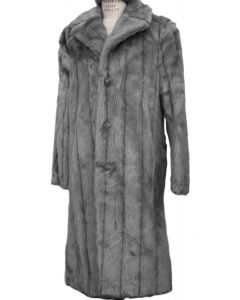Canto Men's Faux Fur Coat - Full Length Fashion Coat