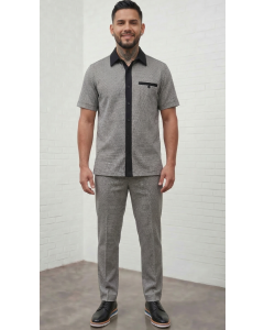 Black Men's Two Piece Pants Sets