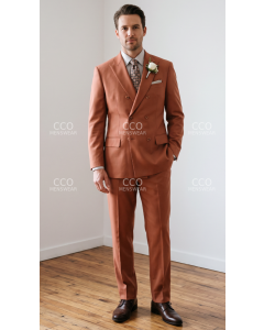 Amber Suit Double Breasted Suit for Men Peak Lapel