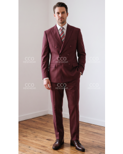 CCO Men's Outlet 2 Piece Double Breasted Suit - Adjustable Waistband 