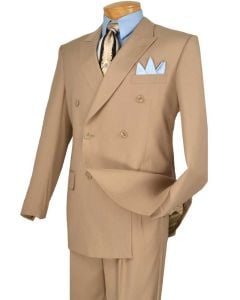 Vinci Men's Outlet 2 Piece Double Breasted Suit - Adjustable Waistband 