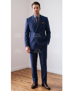 CCO Men's Outlet 2 Piece Double Breasted Suit - Adjustable Waistband 