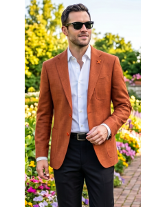 Statement Men's Outlet 100% Wool Modern Fit Sport Coat - Notch Lapel with Pic Stitching